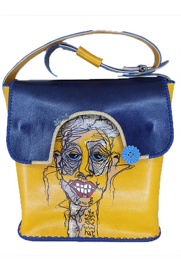 Poseta handmade pictata, AG Design, dimensiune 32/33/11