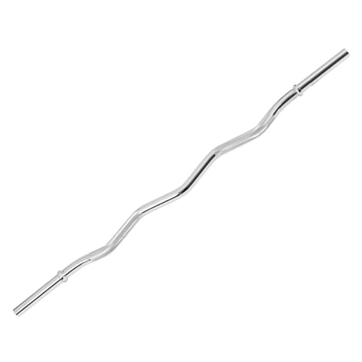 Вълнообразна щанга MDM тип F-25 за тежести, 150 кг, Хром, 120х2,8 см