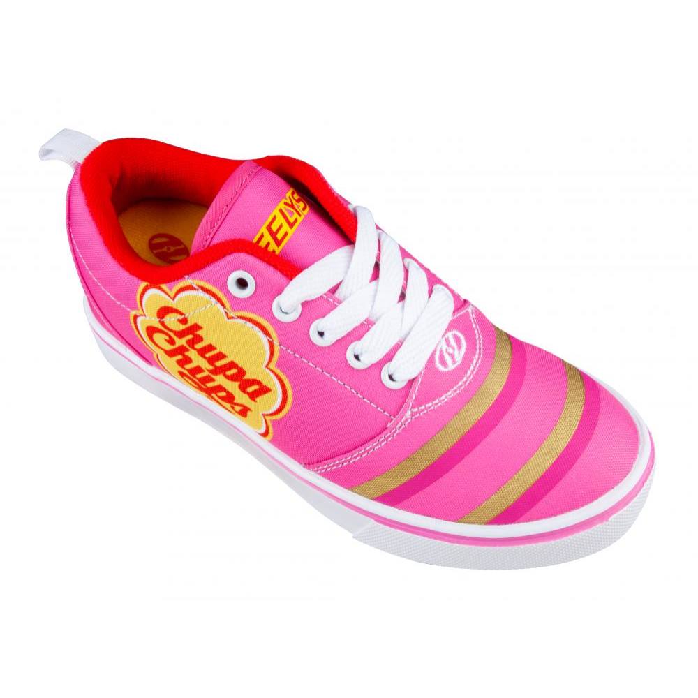 pink and white heelys
