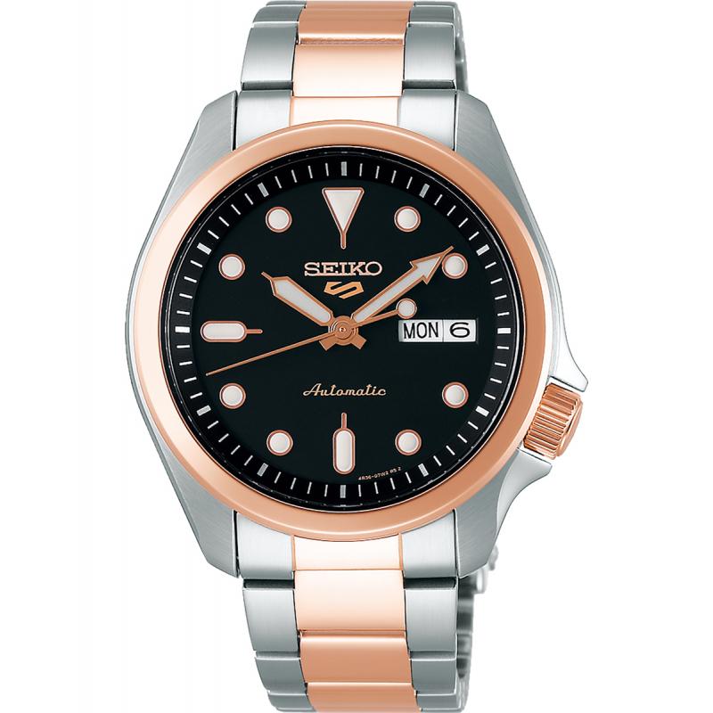 Ceas barbatesc Seiko 5 SRPE58K1 Automatic Argintiu, Rose gold