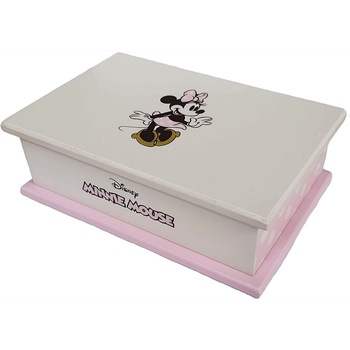 Cutie de bijuterii, din lemn, Minnie Mouse, roz Cutie de bijuterii, din lemn, Minnie Mouse, roz