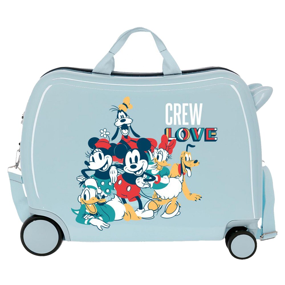 Valiza calatorie ABS 50 cm albastru deschis Mickey Crew Love