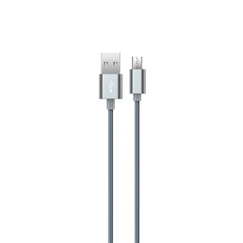 Cablu Devia Gracious MicroUSB, Gray, 1.5m, impletitura textila Cablu Devia Gracious MicroUSB, Gray, 1.5m, impletitura textila