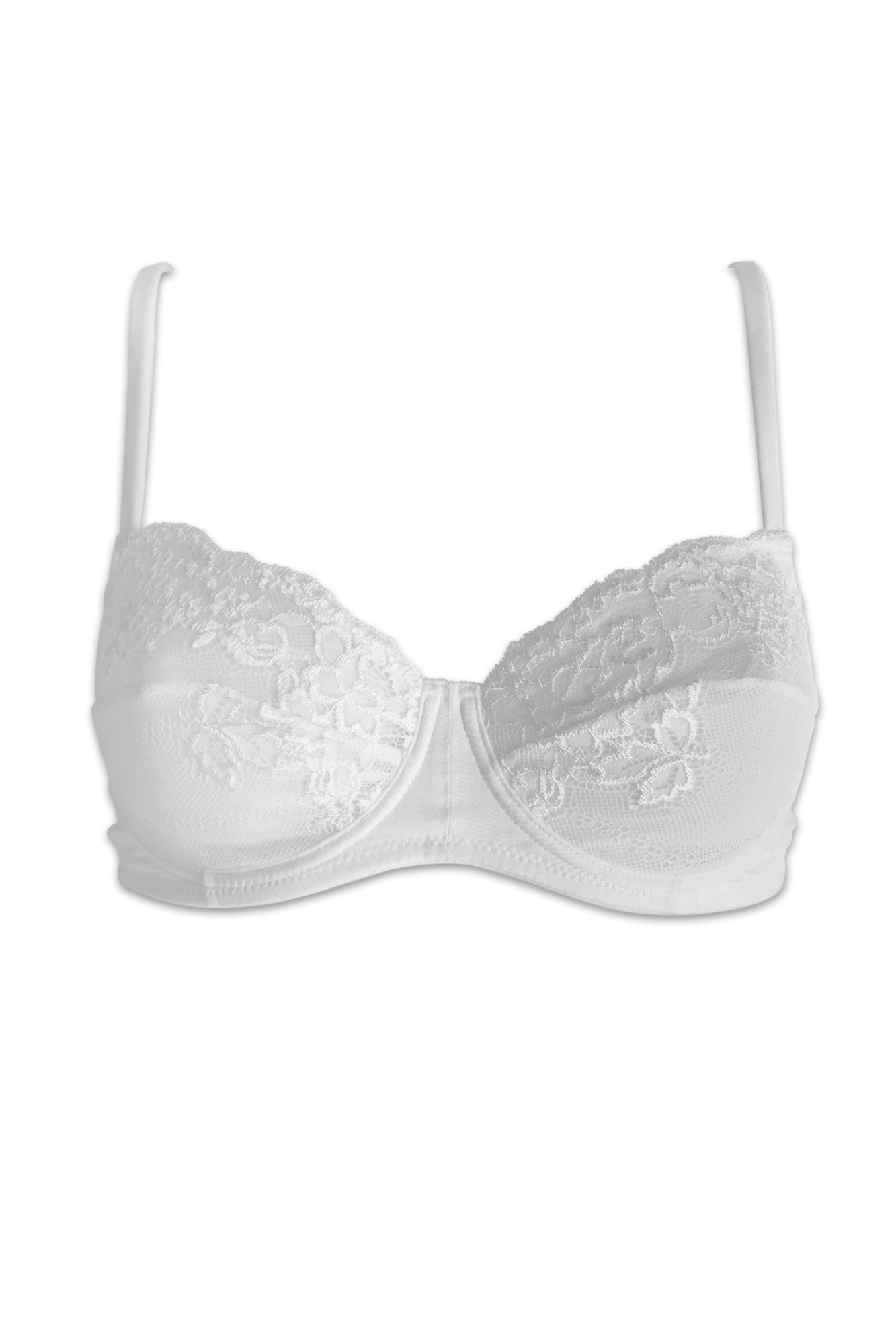 Sutien Dantela Cotton Club, Alb