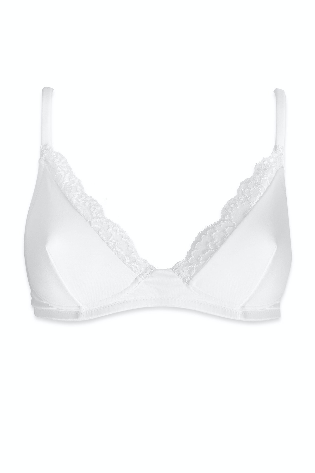 Sutien Trunghi din Bumbac Cotton Club, Alb