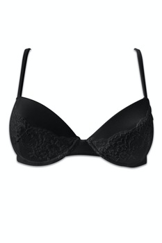 Sutien Captusit Cotton Club Model cu Dantela, Negru Sutien Captusit Cotton Club Model cu Dantela, Negru