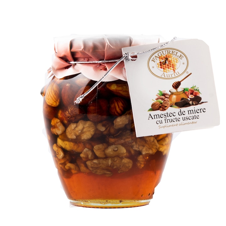 Méz keverék, szárított gyümölcsökkel, Fagurele Auriu, 360g