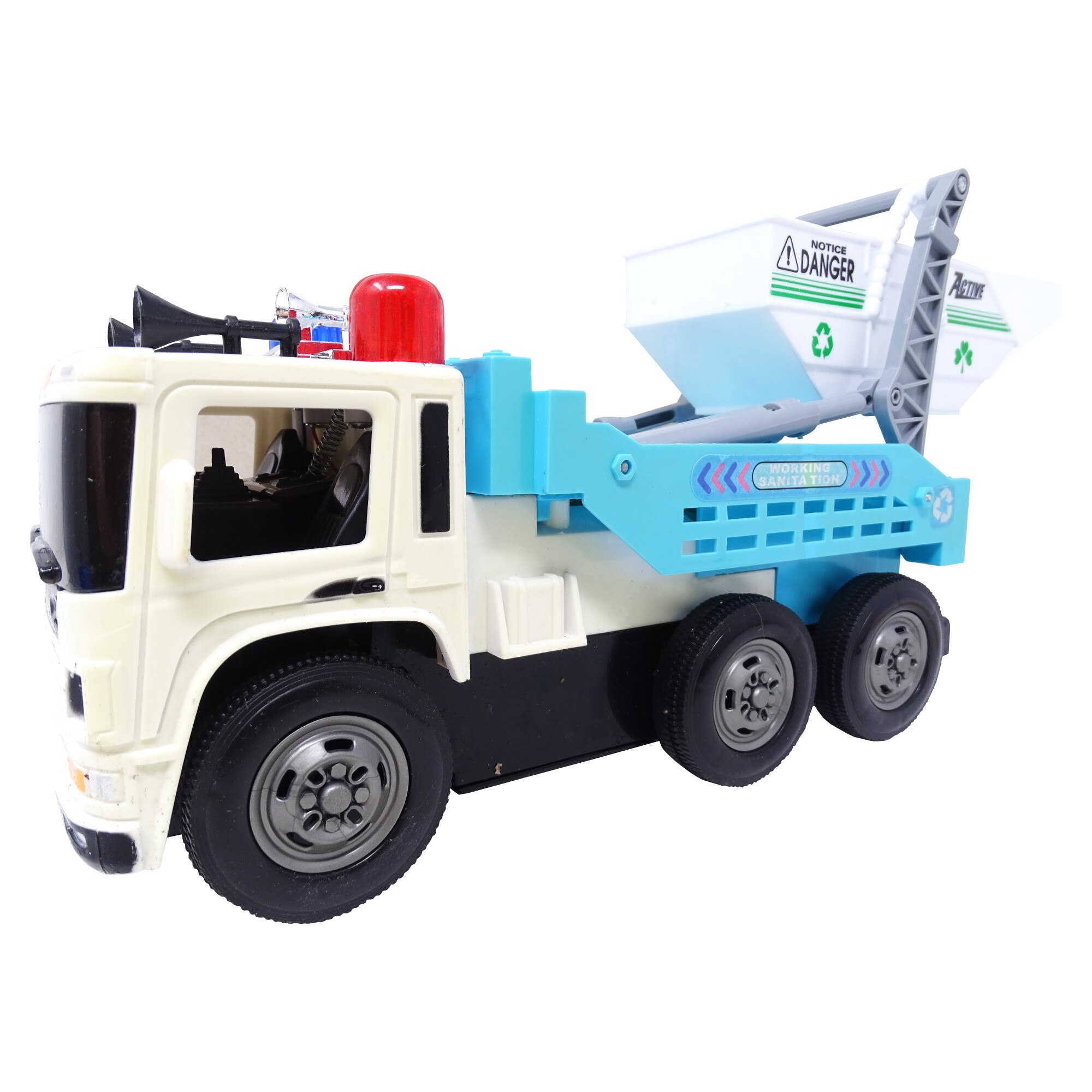 Masina cu telecomanda Salamandra Kids®, Masina de Gunoi, Lumini si Sunete 2.4GHz, Albastru
