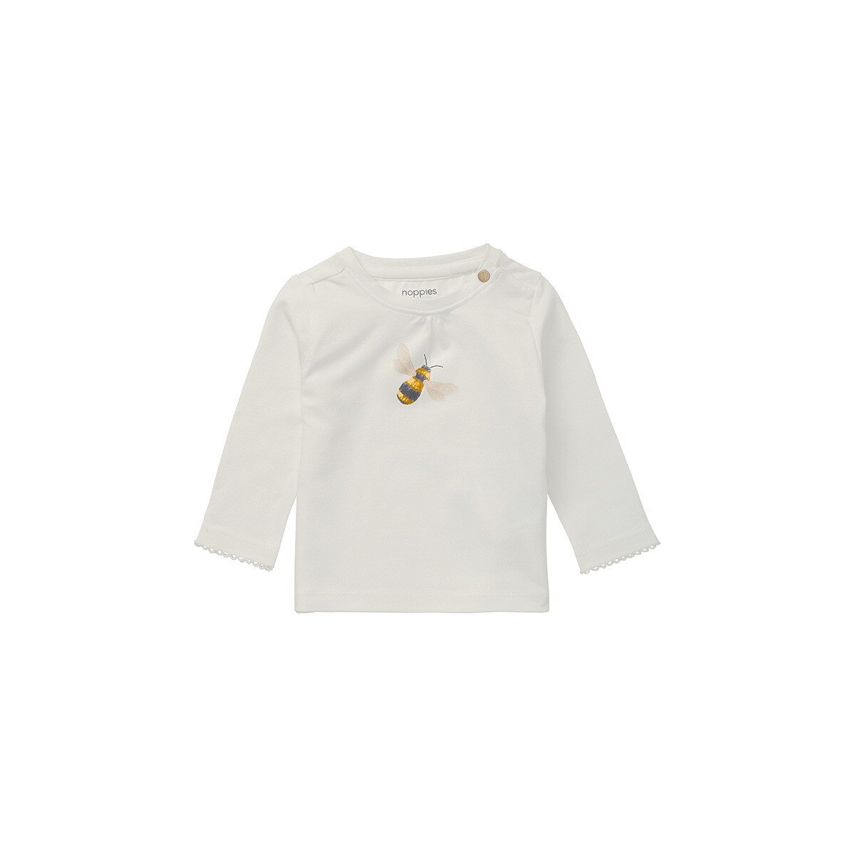 Bluza bebe, Noppies, bumbac organic, Moosomin, alba