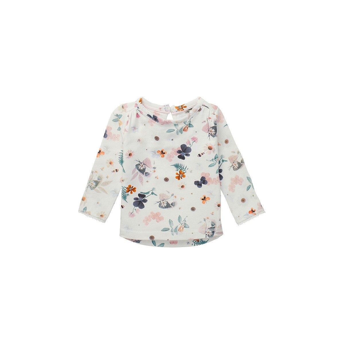 Bluza bebe, Noppies, bumbac organic, Minnedosa, alba