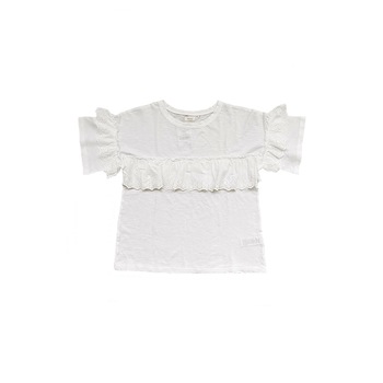 Bluza Next, cu maneca scurta si dantela, alb, 12 ani Bluza Next, cu maneca scurta si dantela, alb, 12 ani