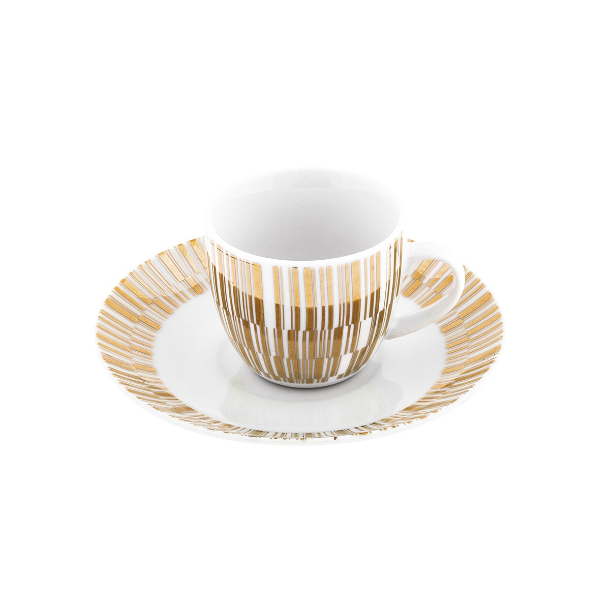 Set cafea 12 piese din portelan, pentru 6 persoane , Curry Bronzo
