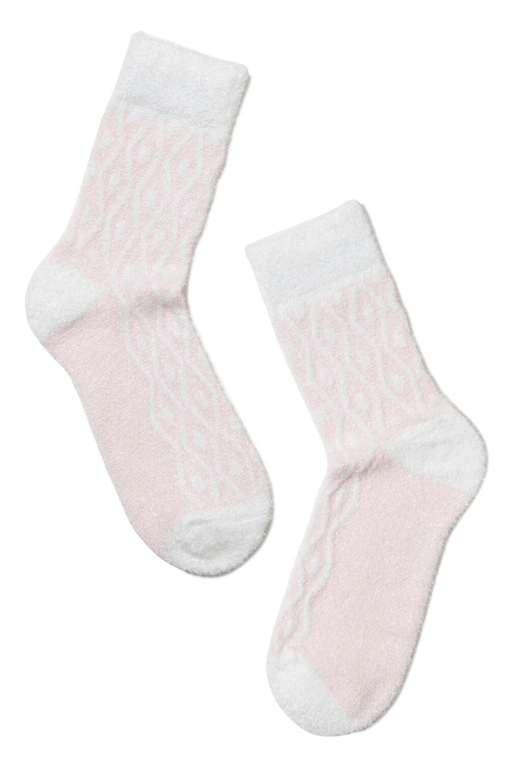 Sosete groase cu model romburi, Conte Elegant Comfort 135, Roz