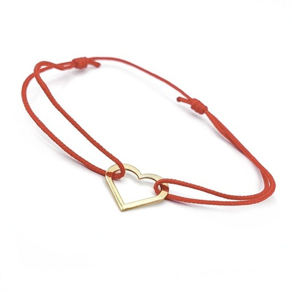 Bratara inimioara handmade placata cu aur 14K, 1,5 cm