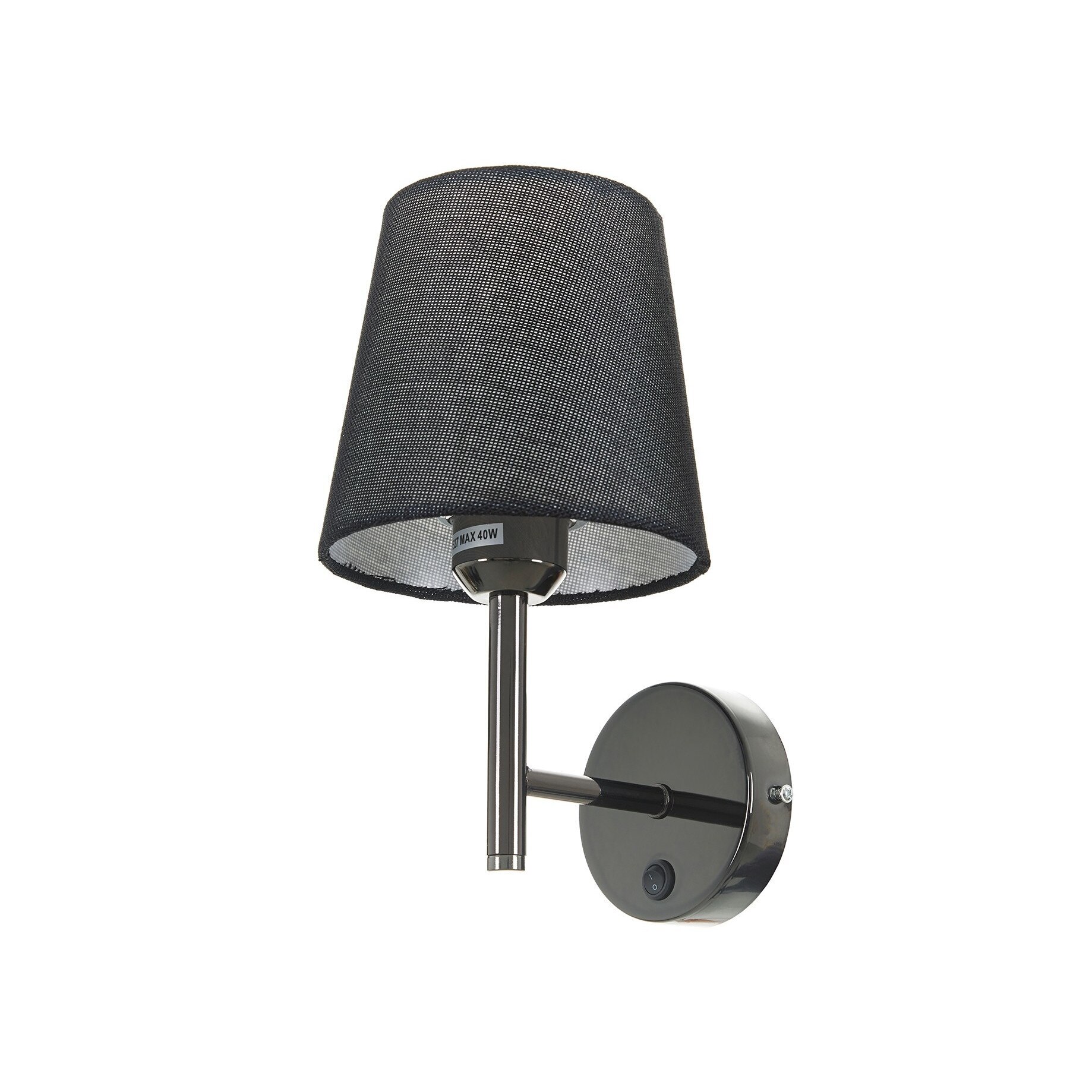 Corp de iluminat, tip aplica 1xE27, negru, 2064/1W BK M022