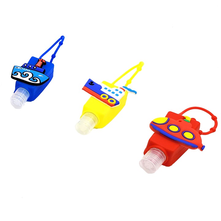 Set 3, Sticluta dezinfectant, Navy , recipient silicon 30ml