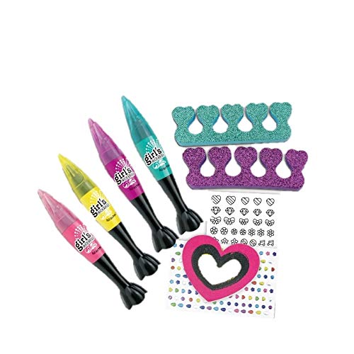 Set pentru decorarea unghiilor de jucarie, sclipici, oja, pietricele, multicolor - MKB328