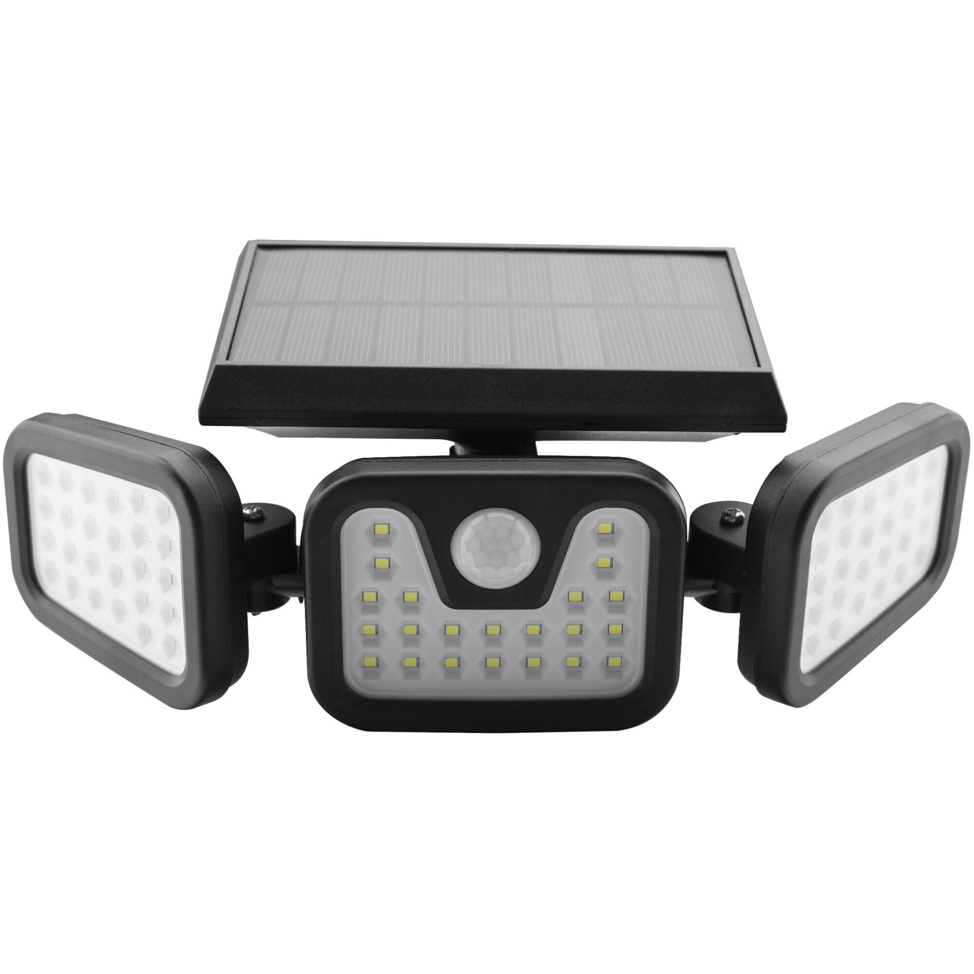 Lampa solara ENTAC pentru perete/tavan, 3 capete, LED, 15W, SMD, 600 lumeni, PIR cu senzor de miscare