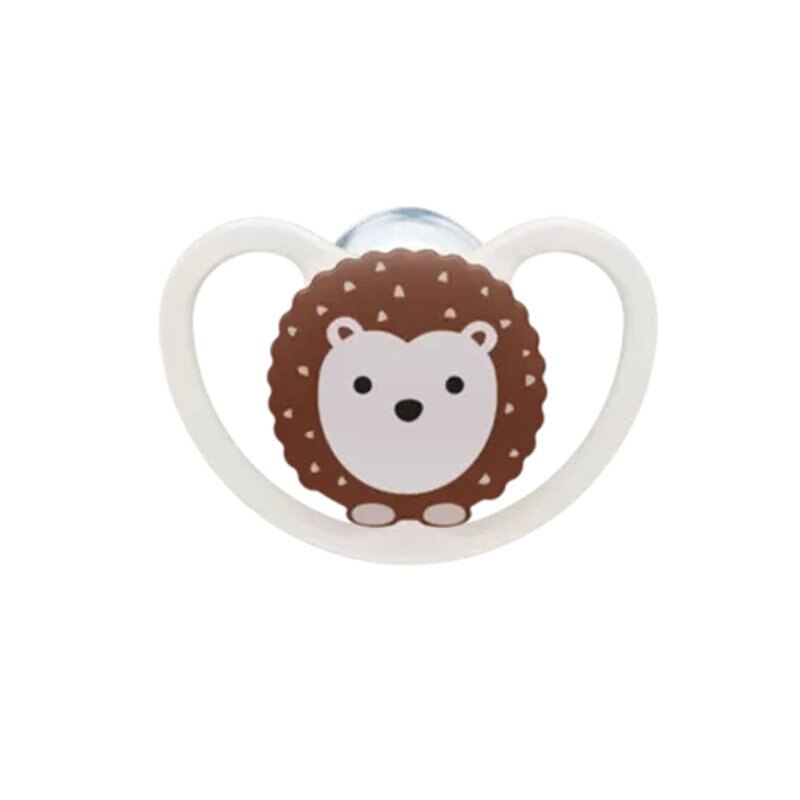 Suzeta Nuk Space, cu tetina din silicon, 0-6 luni, crem cu arici