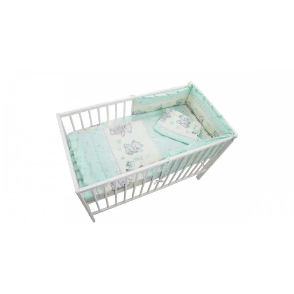 Lenjerie de pat MyKids 4 piese - Ursuleti , turcoaz (4O)