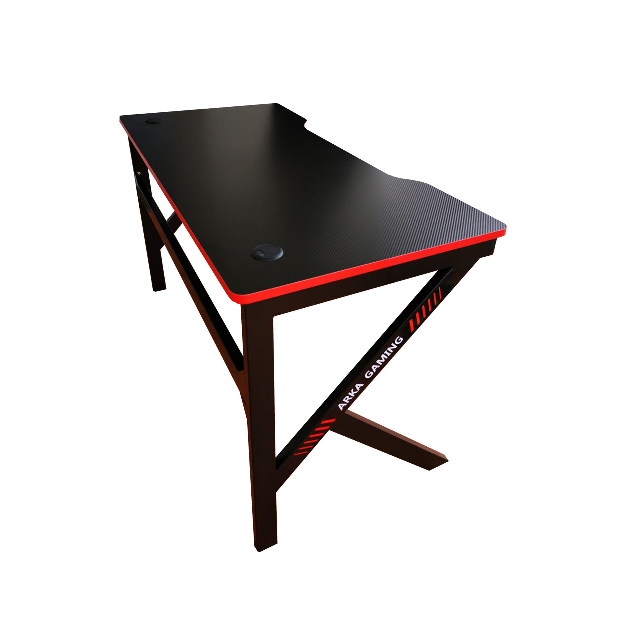 Birou Arka Gaming Z3, Profesional, 120x60cm suprafata negru/rosu carbon