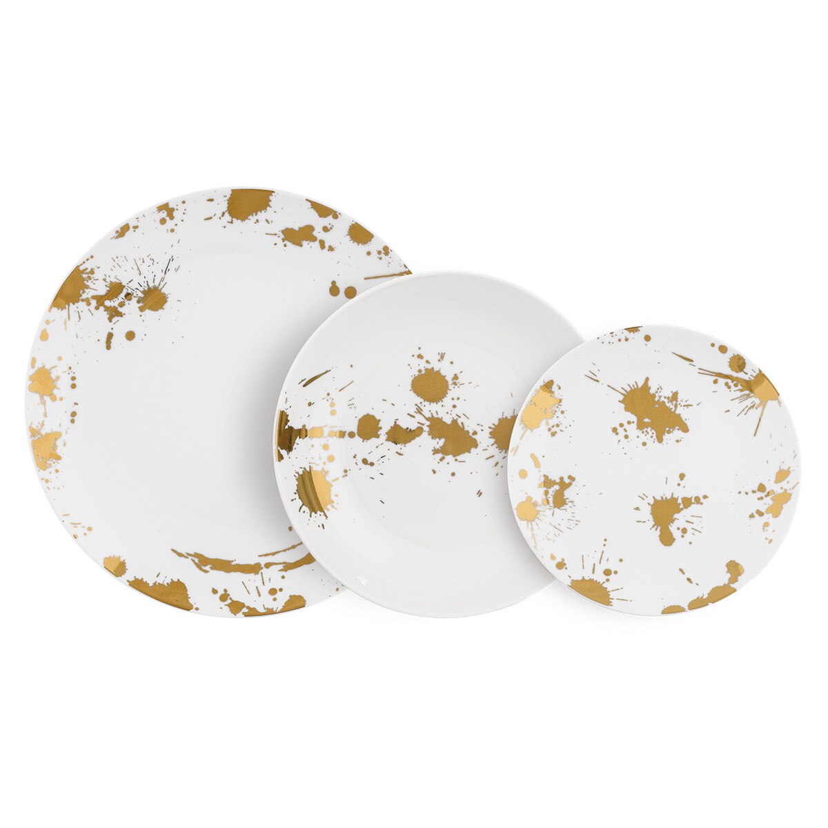 Set masa 18 piese din portelan, pentru 6 persoane , Cannella Oro
