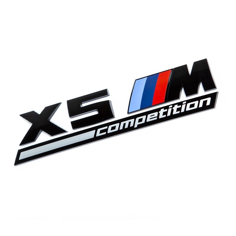 Emblema X5M Competition, spate portbagaj BMW, Negru matt
