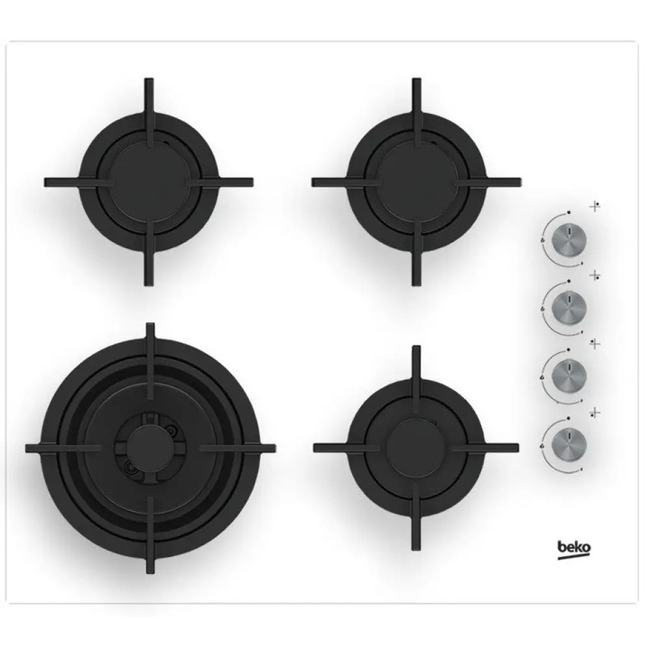 Incorporabila HILW64122SW, Gaz, 4 zone de gatit, 60 cm, Alba