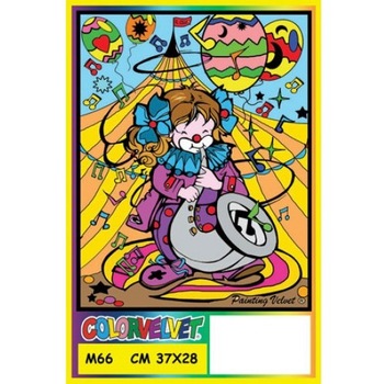 Plansa de colorat catifea Color Velvet Circ, 28 x 37 cm, 4 ani + Plansa de colorat catifea Color Velvet Circ, 28 x 37 cm, 4 ani +