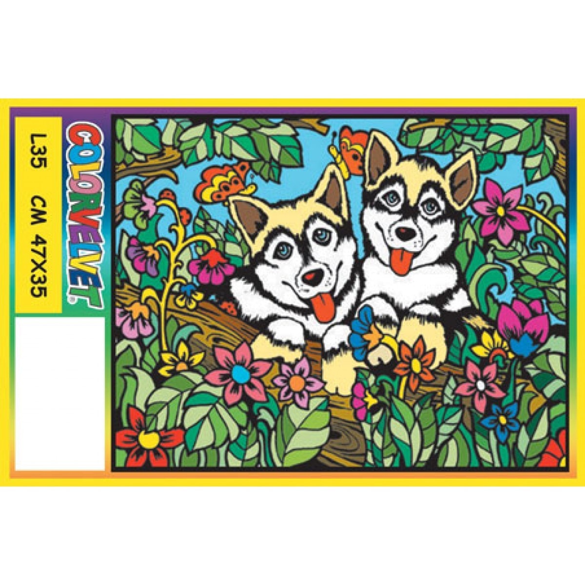 Plansa de colorat catifea Color Velvet Catei, 47 x 35 cm, 4 ani +
