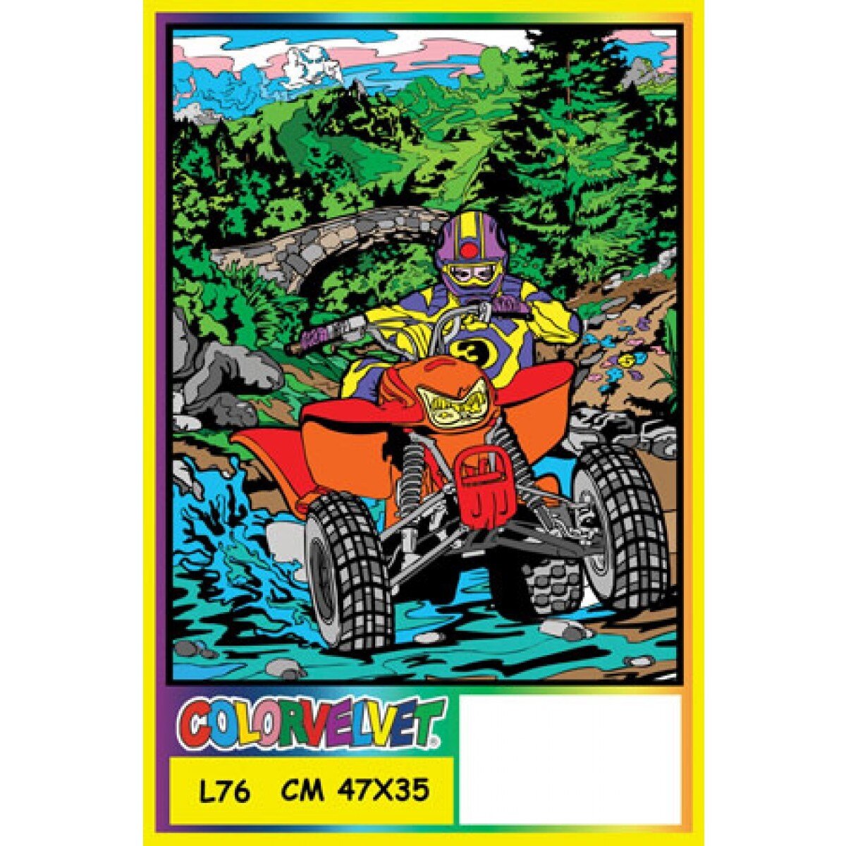 Plansa de colorat catifea Color Velvet ATV, 47 x 35 cm, 4 ani +