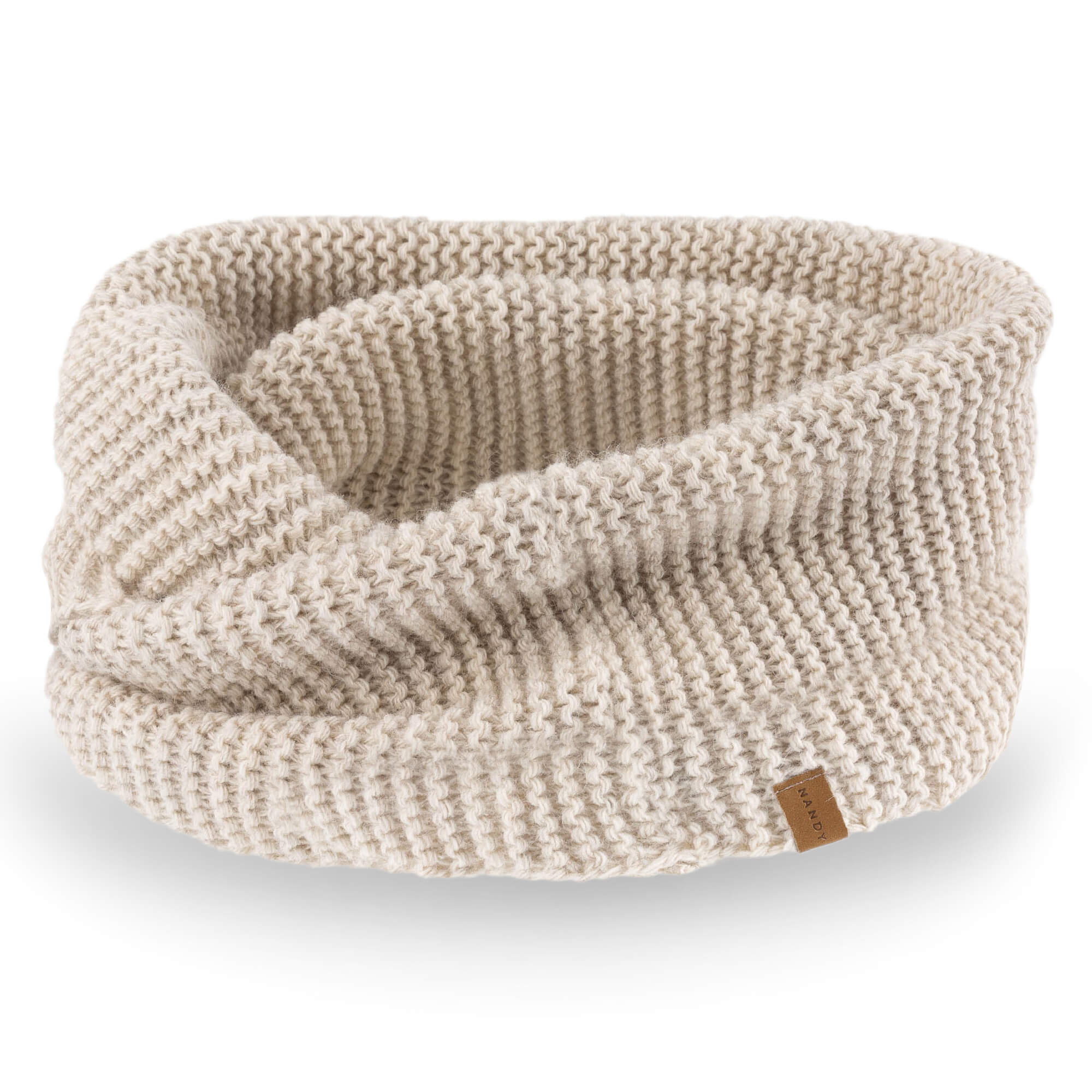 Fular circular Nandy pentru femei Bej 14603-BEZOWY