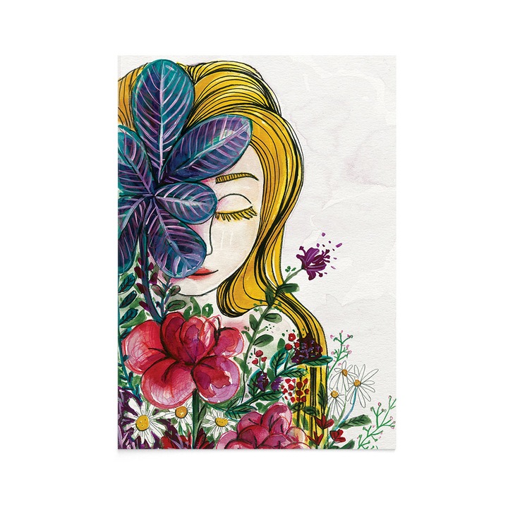 Felicitare 8 Martie Flower Lady, Zizula Cards, Multicolor, 105 x 150 mm