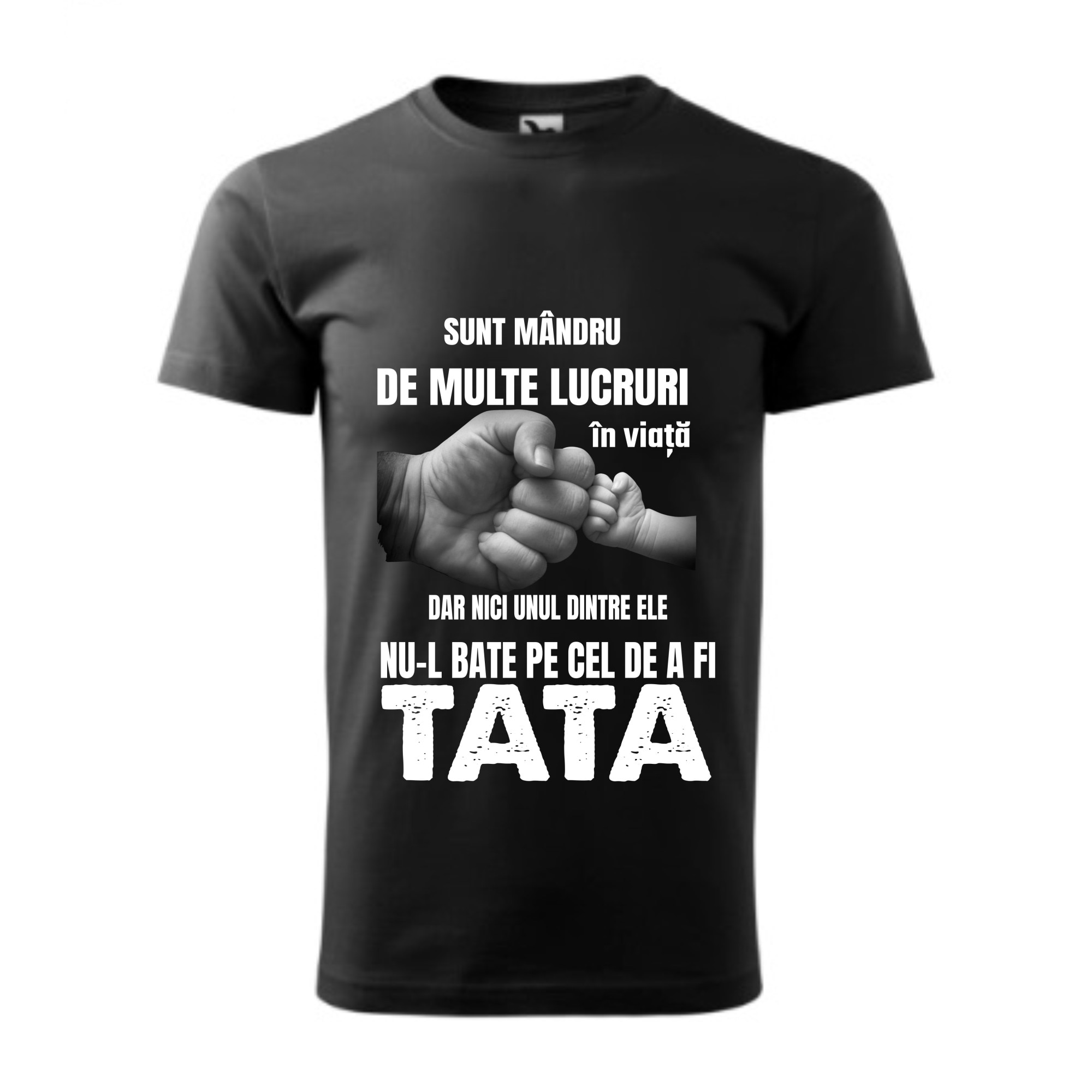 Tricou basic barbati personalizat, Adler, bumbac, negru , S Tata mandru