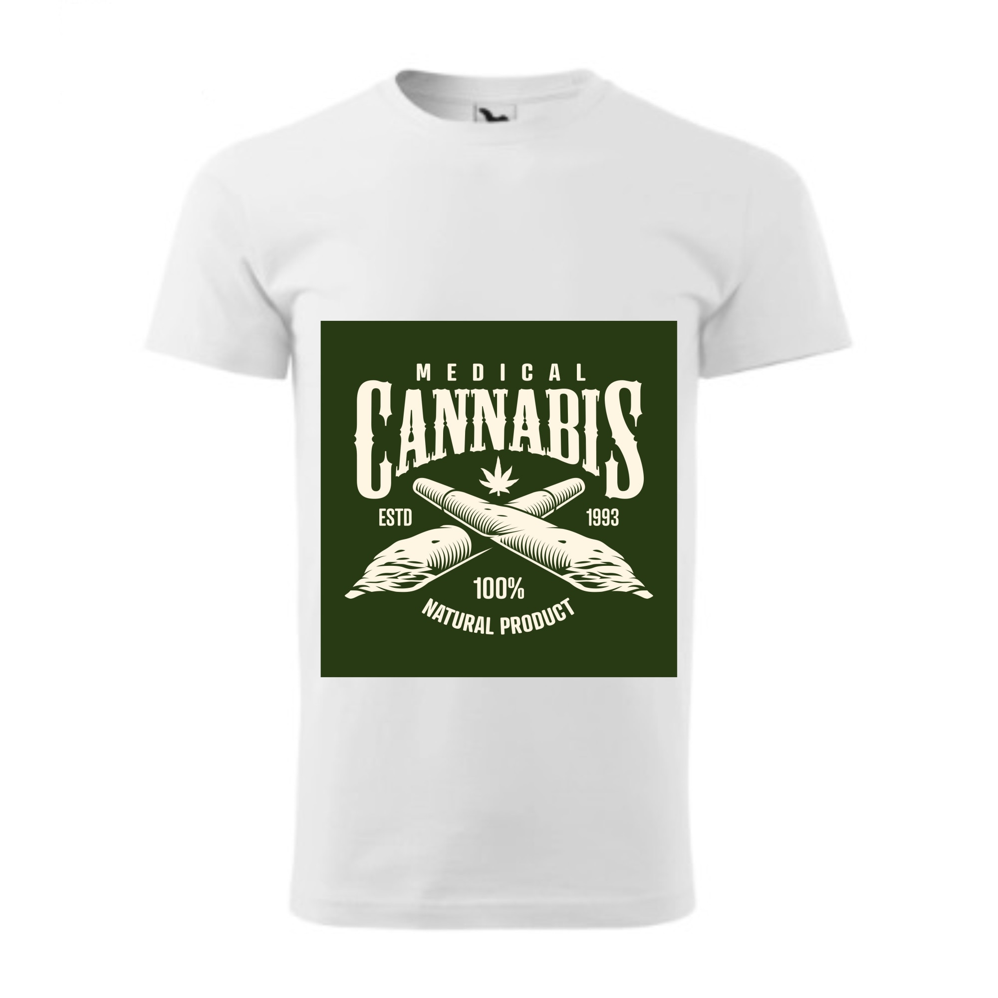 Tricou basic barbati personalizat, Adler, bumbac, alb , XL Cannabis