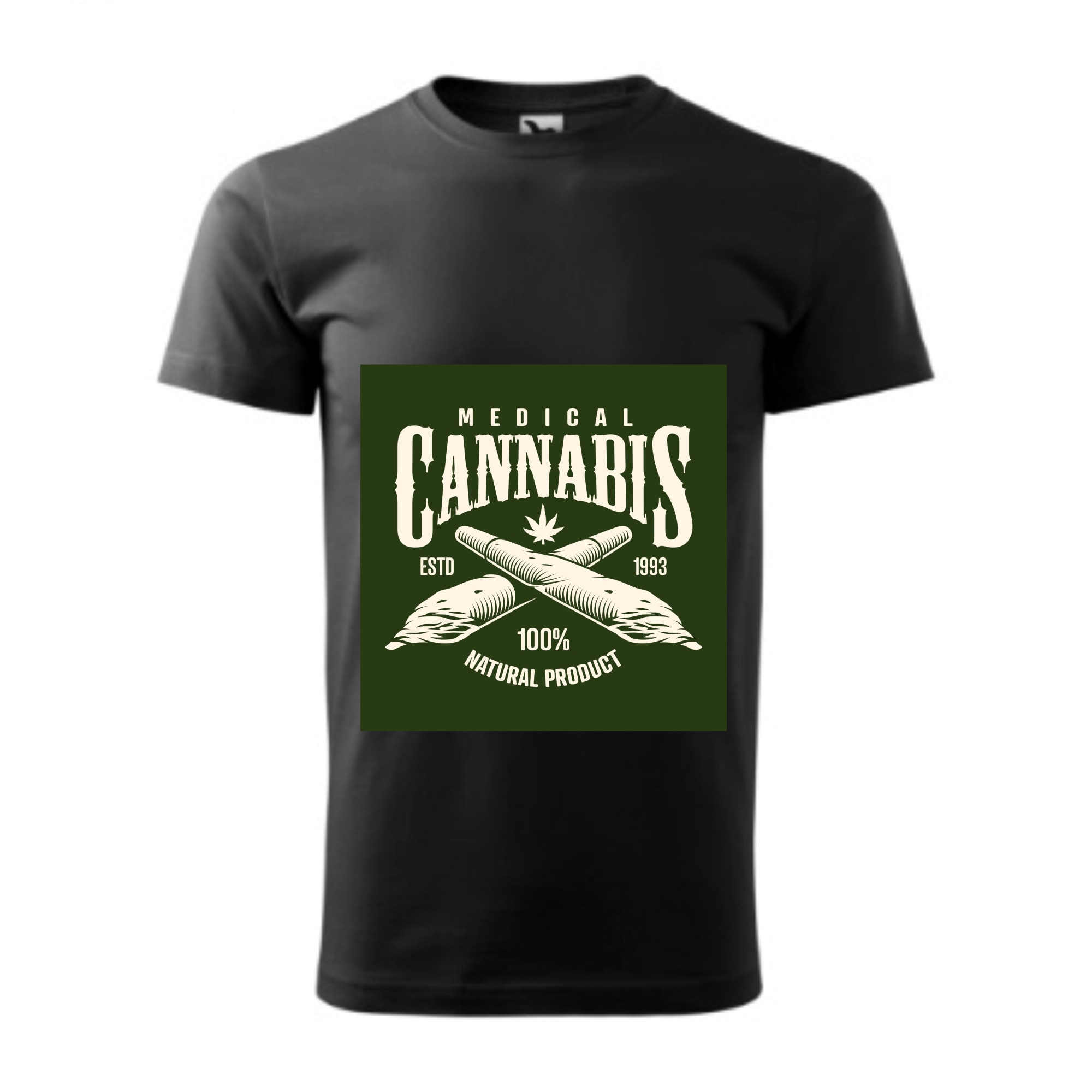 Tricou basic barbati personalizat, Adler, bumbac, negru , M Cannabis