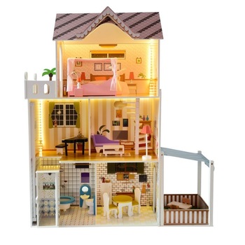 Casuta de papusi din lemn natural fara margini ascutite,  Casuta de papusi din lemn natural fara margini ascutite,