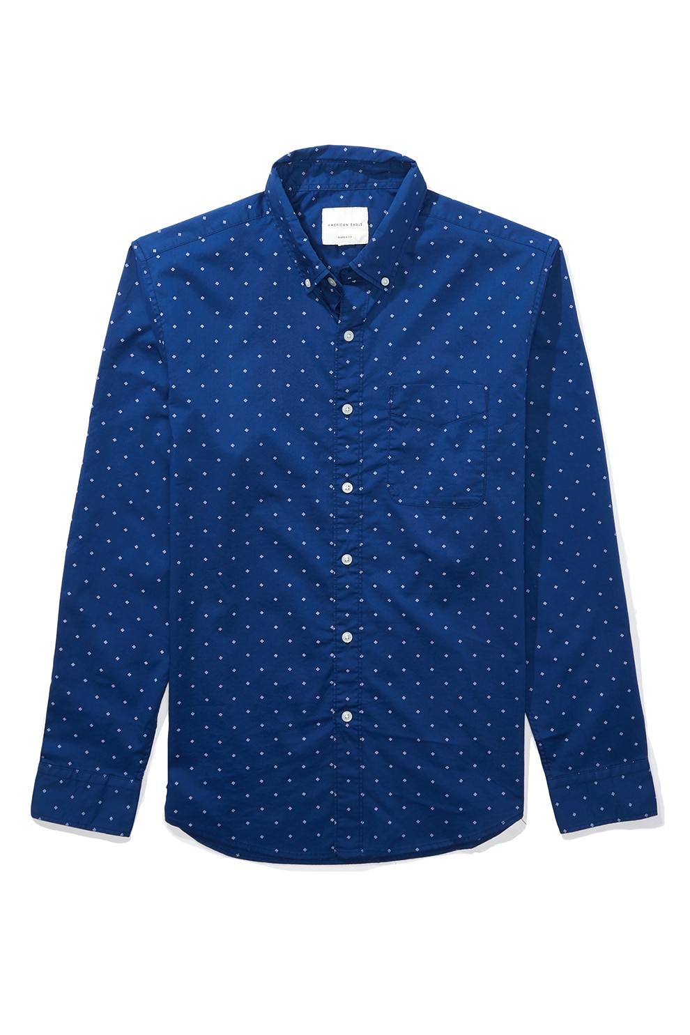 American Eagle, Camasa cu model geometric, Albastru inchis, S