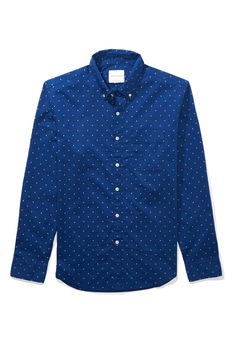 American Eagle, Camasa cu model geometric, Albastru inchis, S American Eagle, Camasa cu model geometric, Albastru inchis, S