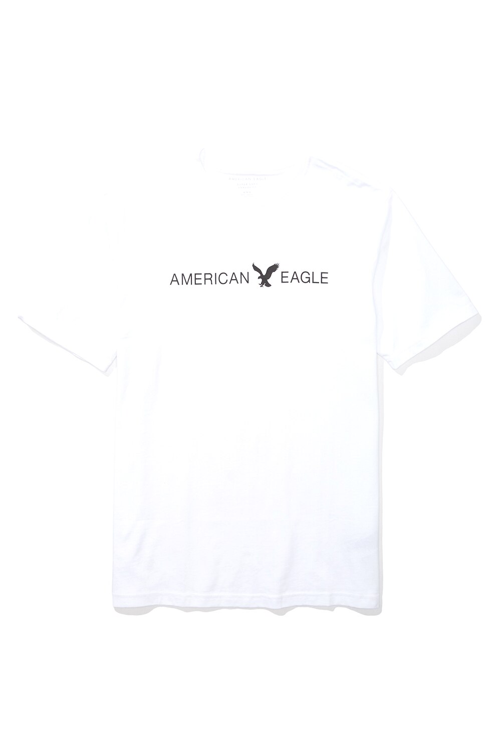 American Eagle, Tricou cu decolteu la baza gatului si imprimeu logo, Alb