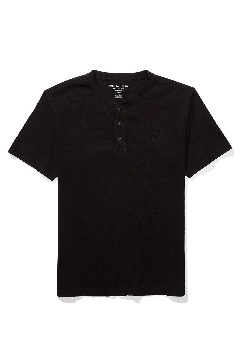 American Eagle, Tricu de bumbac cu fenta cu nasturi, Negru