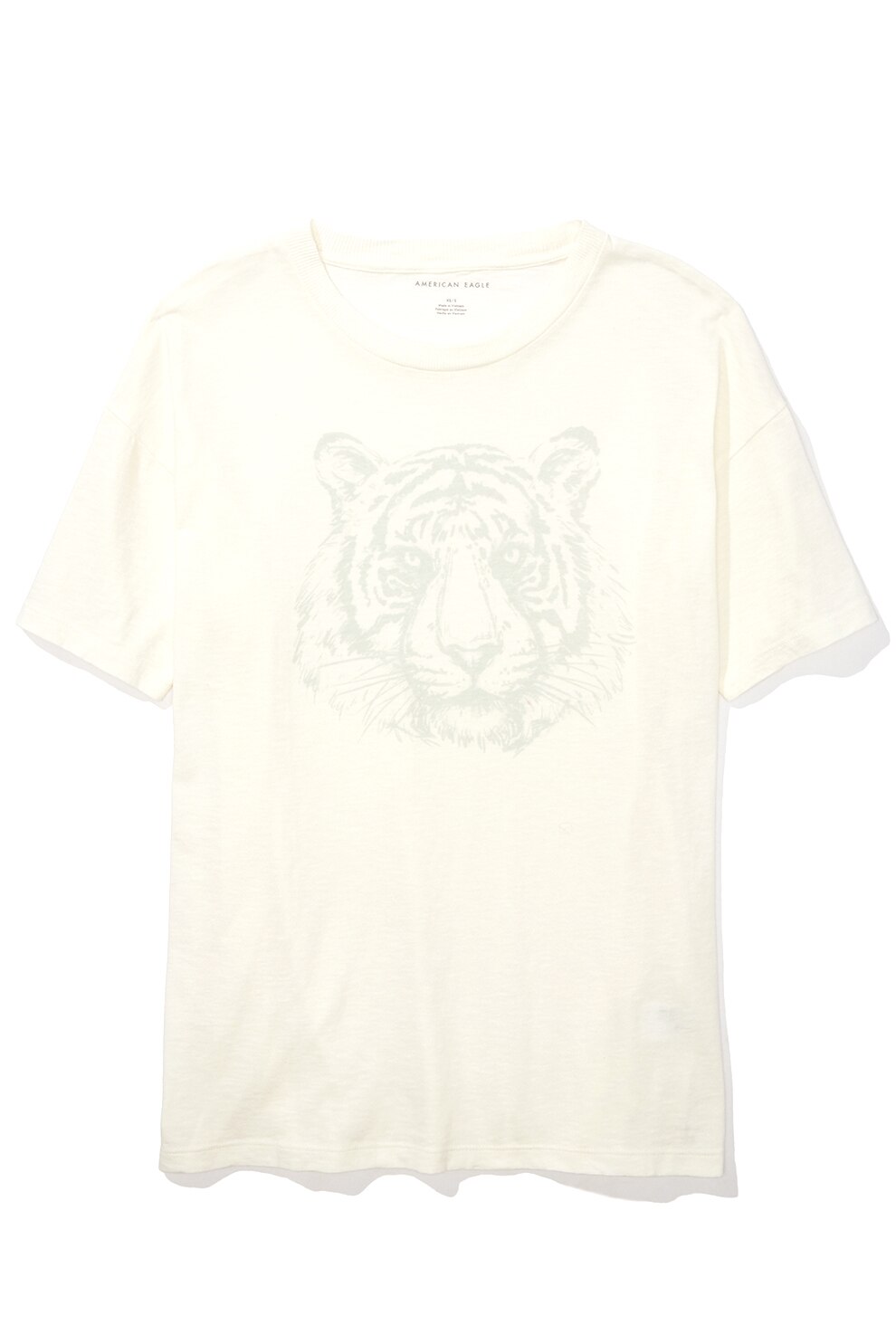 American Eagle, Tricou lejer cu imprimeu, Bej