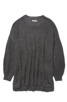 American Eagle, Pulover asimetric cu decolteu la baza gatului, Gri inchis melange American Eagle, Pulover asimetric cu decolteu la baza gatului, Gri inchis melange