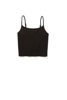 American Eagle, Top crop cu aspect striat, Negru American Eagle, Top crop cu aspect striat, Negru