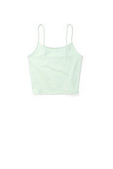 American Eagle, Top crop cu aspect striat, Verde menta American Eagle, Top crop cu aspect striat, Verde menta