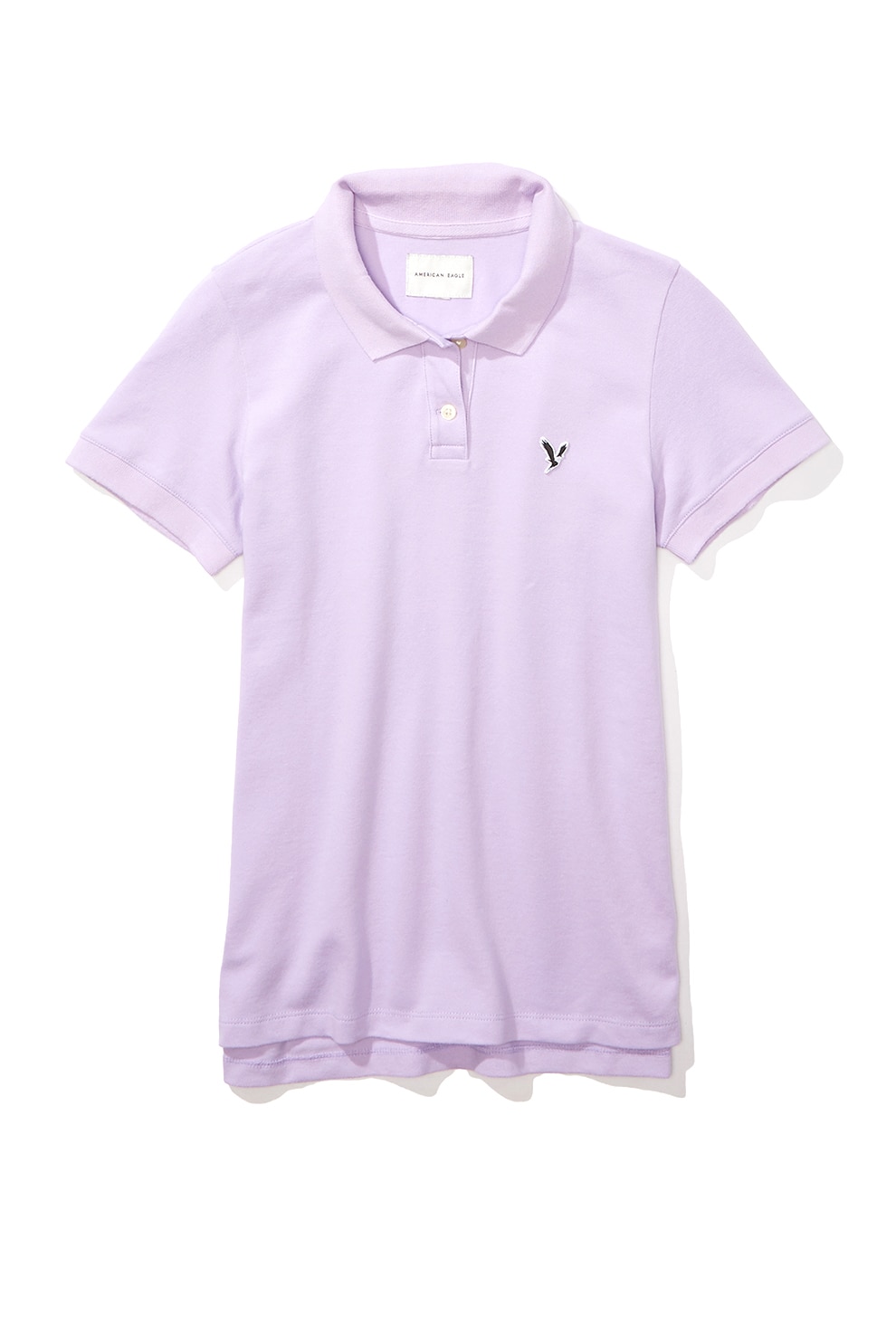 American Eagle, Tricou polo de pique cu detaliu logo brodat, Lila