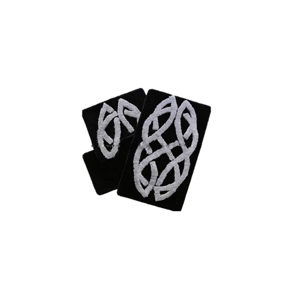 Set 3 Covorase de baie TAC Roselin Negru, 100 x 60, 50 x 60, 40 x 60