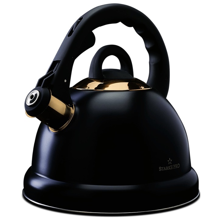 Чайник Starke Harper Pro, неръждаема стомана, 3 л, черен