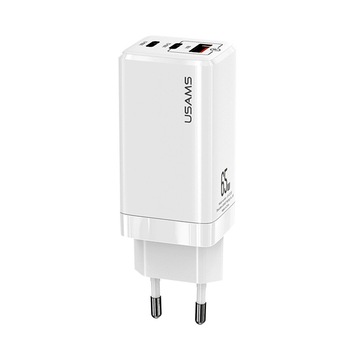 Incarcator Retea USAMS US-CC110, 65W, Gallium Nitride, 2xUSB-C, 1xUSB-A, Standard PPS&PD 3.0, Alb Incarcator Retea USAMS US-CC110, 65W, Gallium Nitride, 2xUSB-C, 1xUSB-A, Standard PPS&PD 3.0, Alb