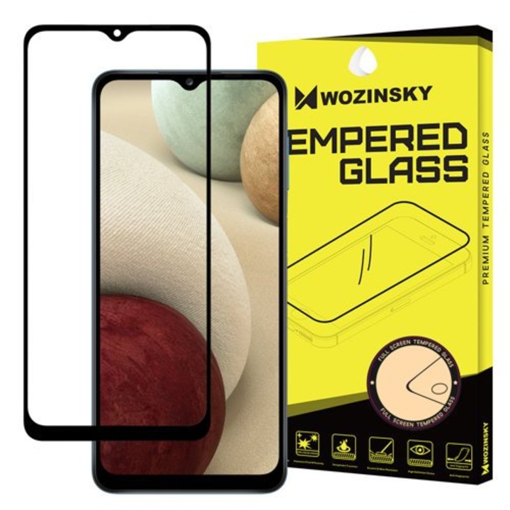 Стъклен протектор Wozinsky Tempered Glass Full за Samsung Galaxy A12, черен